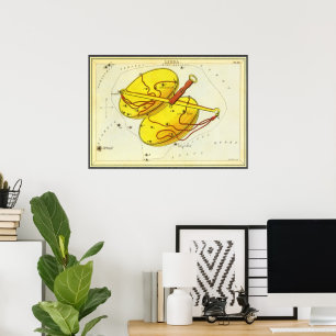 Poster Vintage Astrologie Zodiaque Balance Constellation