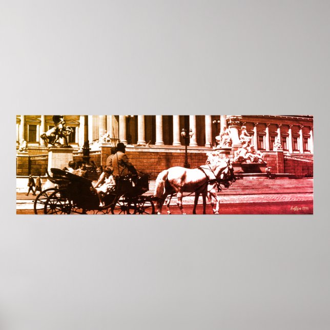 Poster Vintage Austria Vienna parliament (Devant)