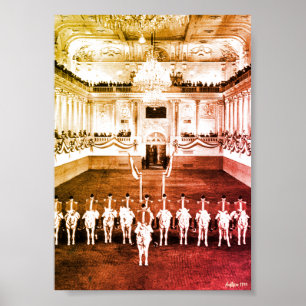 Poster Vintage Autriche Vienne Courbette Espagnole