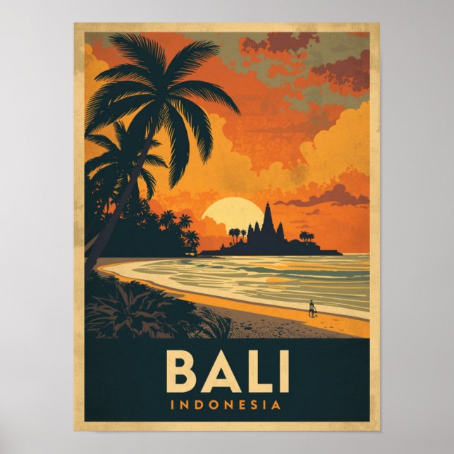Poster Vintage Bali Travel (Devant)