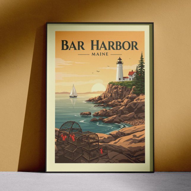 Poster Vintage Bar Harbour Maine (Créateur téléchargé)