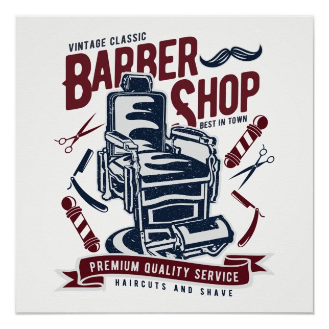 Poster vintage Barber Shop (Devant)