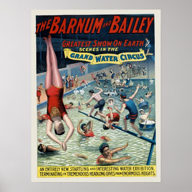 Poster vintage Barnum & Bailey Circus (Devant)