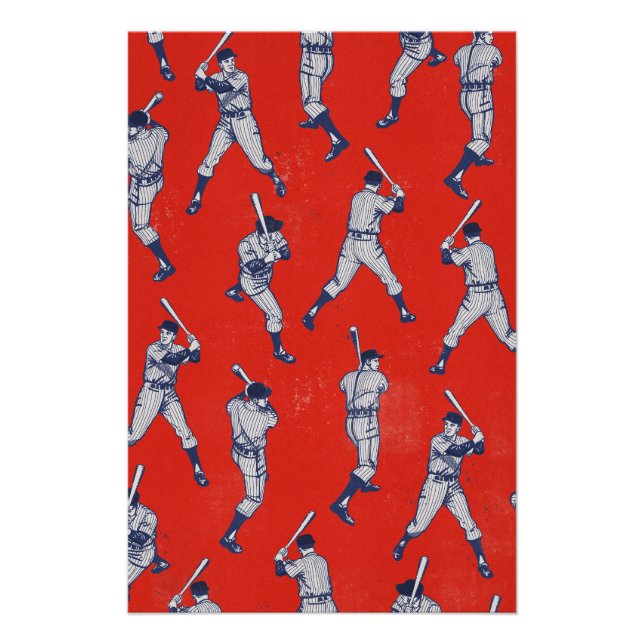 Poster Vintage Baseball pattern (Devant)