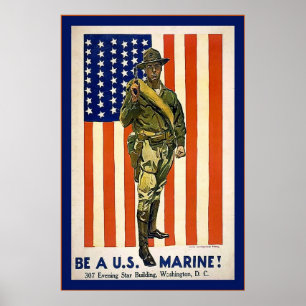Poster Vintage Be a U.S. Marine !