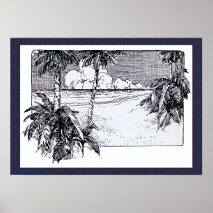 Poster Vintage Beach South Wind Art Imprimer
