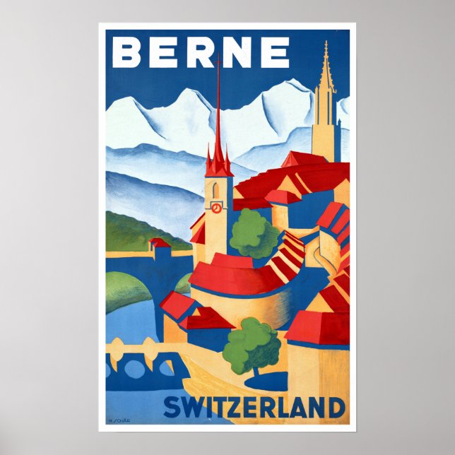Poster Vintage Berne Suisse Voyage (Devant)