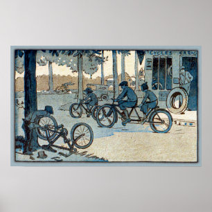 Poster Vintage Bicycling Print