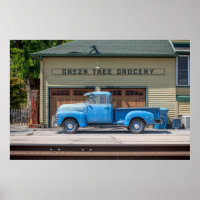 Poster vintage Blue Chevy