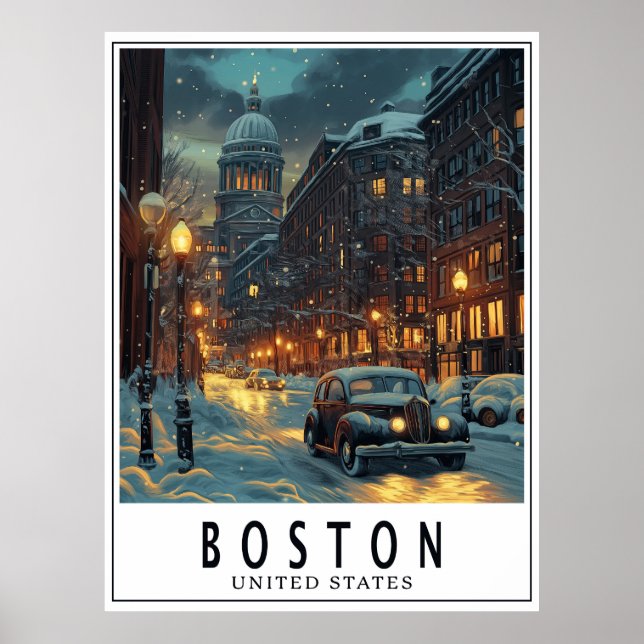 Poster Vintage Boston (Devant)