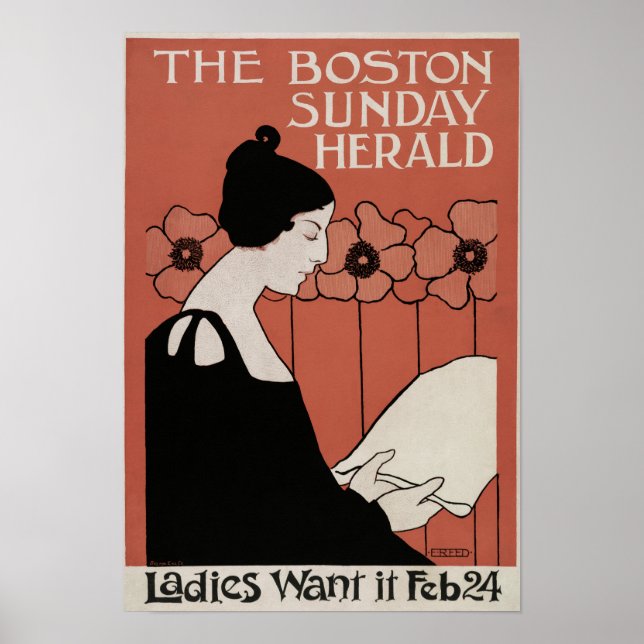 Poster vintage Boston Sunday Herald Cover (Devant)