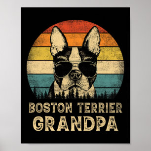 Poster Vintage Boston Terrier Grand-père Amoureux de les 