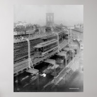 Vintage Brooklyn Bridge Railway Photographie (1910
