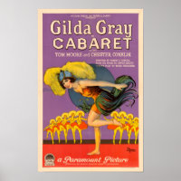 Poster vintage cabaret Gilda Grey