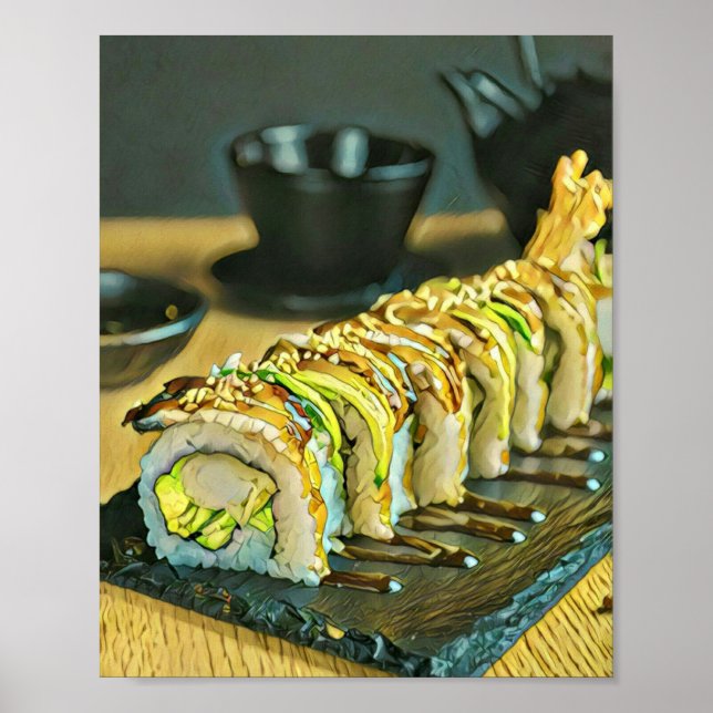 Poster Vintage cadeau sushi (Devant)
