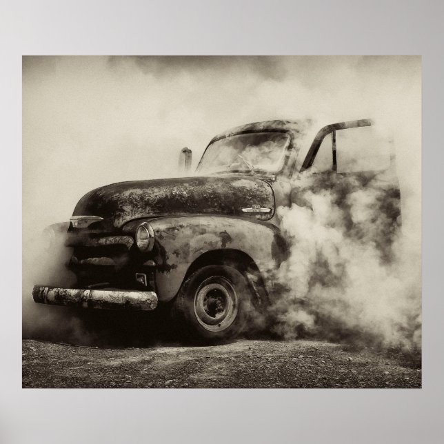Poster Vintage Camion Burout (Devant)