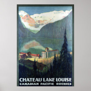 Poster Vintage Canadien Rockies Lake Louise Travel