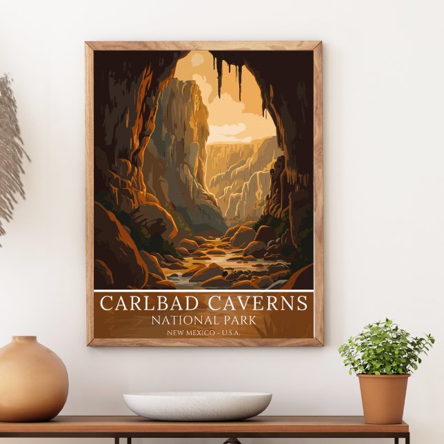 Poster Vintage Carlsbad Caverns National Park  (Créateur téléchargé)