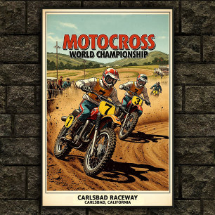 Poster vintage Carlsbad Raceway Motocross Wall