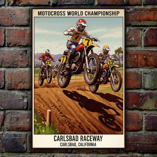 Poster vintage Carlsbad Raceway Motocross Wall