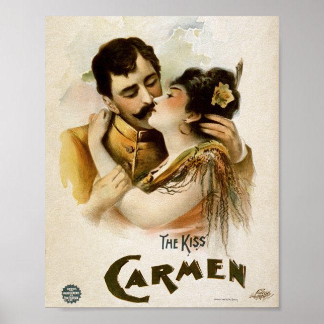 Poster Vintage Carmen The Kiss (Devant)