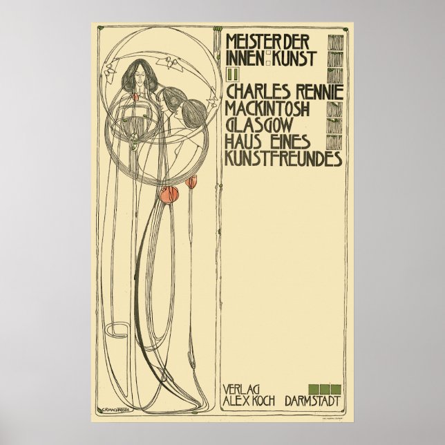Poster Vintage Charles Rennie Mackintosh Modèle (Devant)
