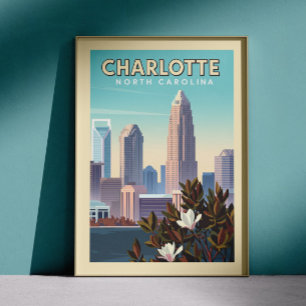 Poster Vintage Charlotte Caroline du Nord