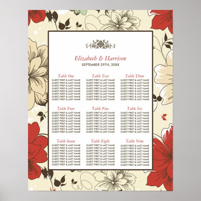 Poster Vintage Chic Floral Mariage (Devant)
