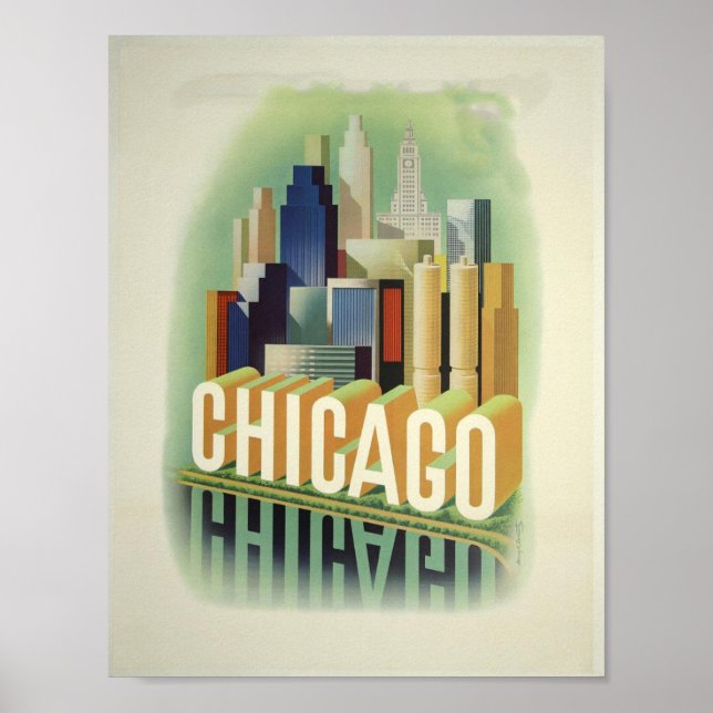 Poster vintage Chicago (Devant)