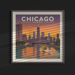 Poster Vintage Chicago Illinois