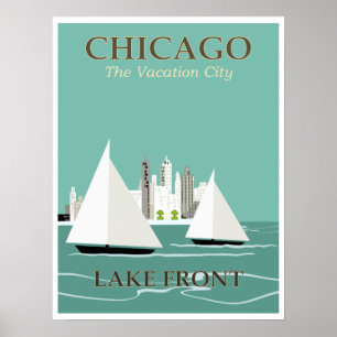 Poster Vintage Chicago Lake