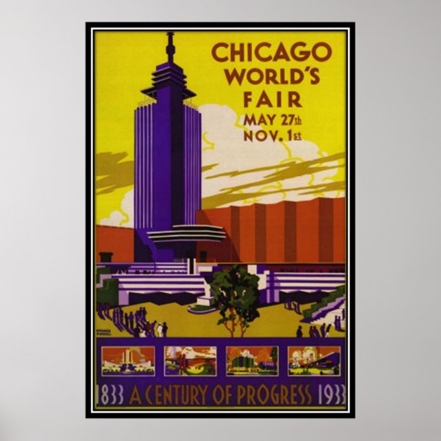Poster Vintage Chicago, USA - (Devant)