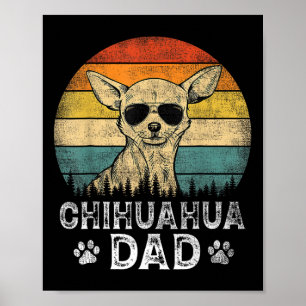 Poster Vintage Chihuahua papa Amoureux de les chiens père