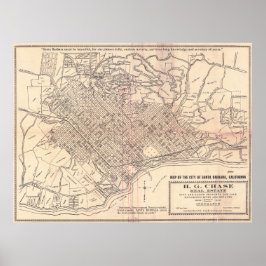 Poster Vintage City Map of Santa Barbara California 1930