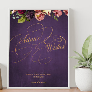 Poster Vintage classique calligraphie conseil et signe de