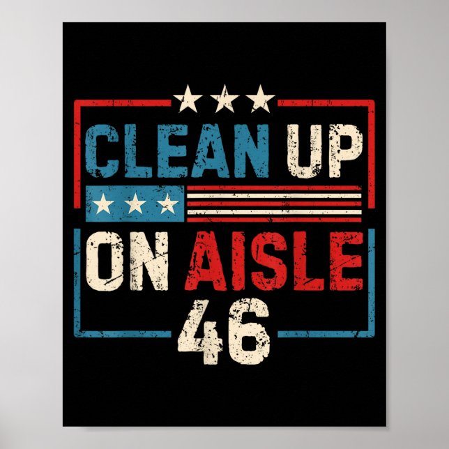 Poster Vintage Clean Up In Aisle 46 American  (Devant)