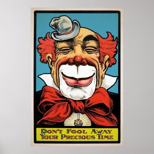 Poster vintage Clown Face Art (Devant)