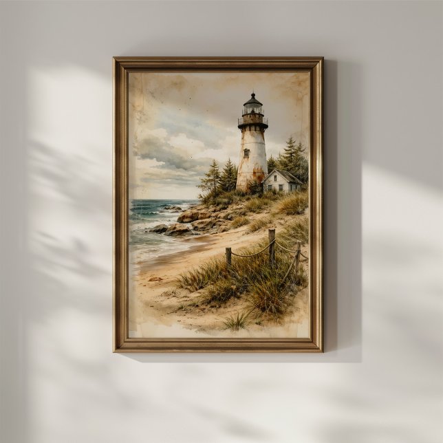 Poster Vintage Coastal Lighthouse (Créateur téléchargé)