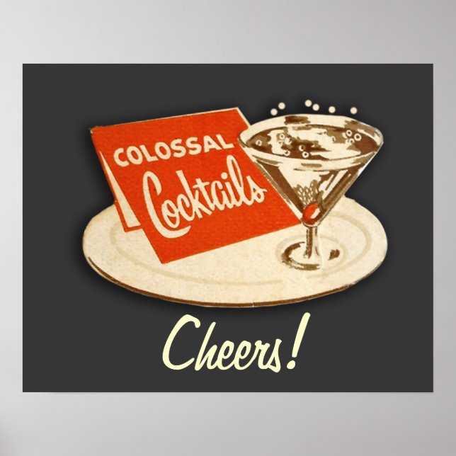 Poster vintage "Cocktails Colossaux" (Devant)