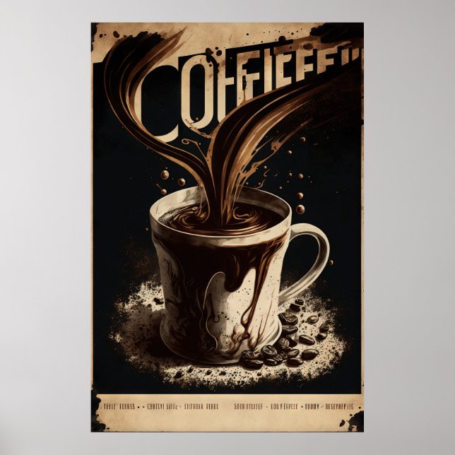 Poster Vintage Coffee Wall Art (Devant)