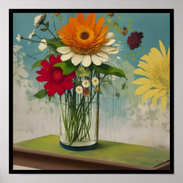 Poster vintage collage flowers deco 3/3