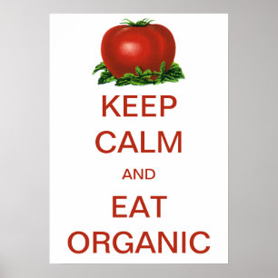 Poster Vintage Conserver le calme et manger de la tomate