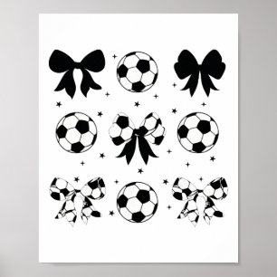 Poster Vintage Coquette Football Ruban Cheer Football Mam