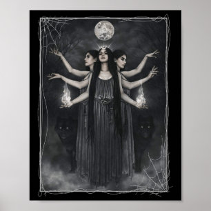 Poster Vintage Cottagecore Sorcières esthétiques Werewolv