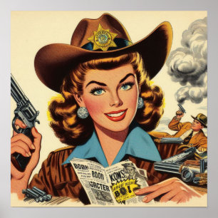 Poster Vintage Country Pulp Girl