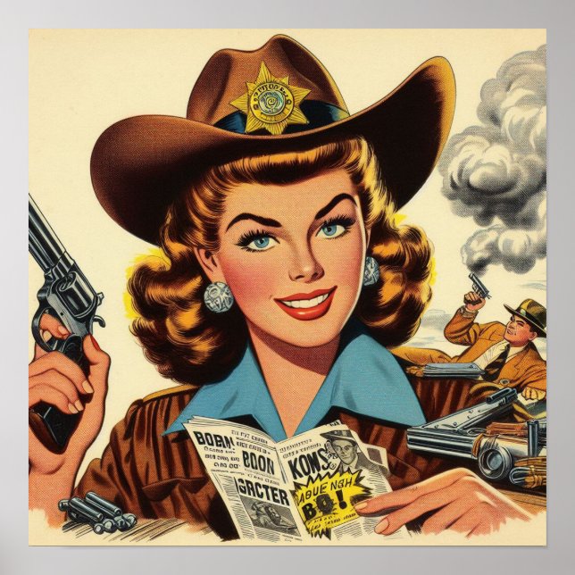 Poster Vintage Country Pulp Girl (Devant)