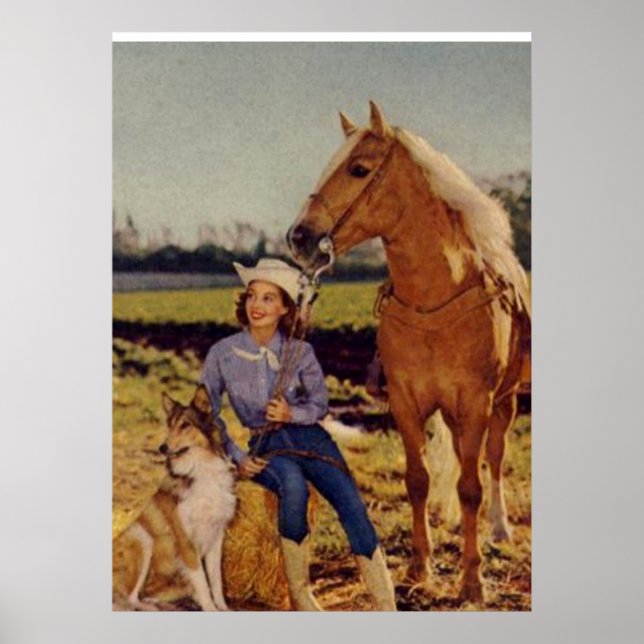 Poster Vintage Cowgirl (Devant)
