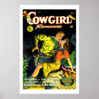 Poster vintage Cowgirl Romances Gunslinger