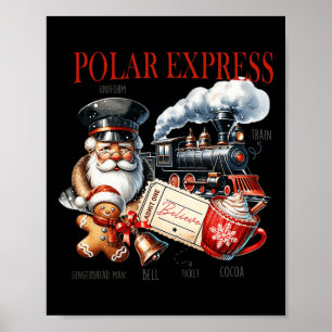 Poster Vintage Croire Train Pôle Nord Express polaire Tou
