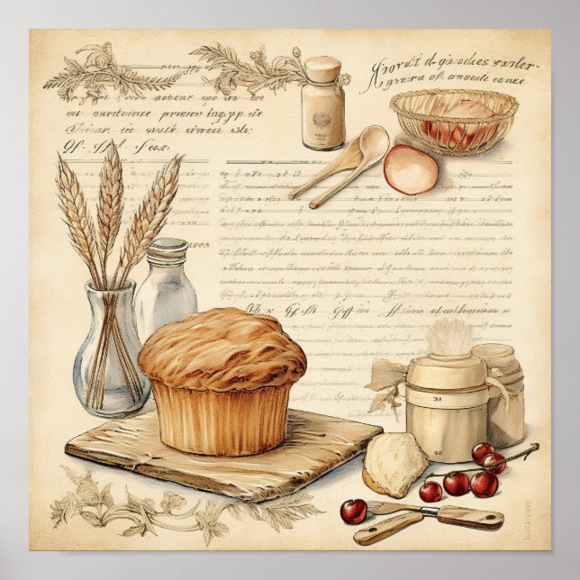 Poster Vintage culinaire Motif (Devant)